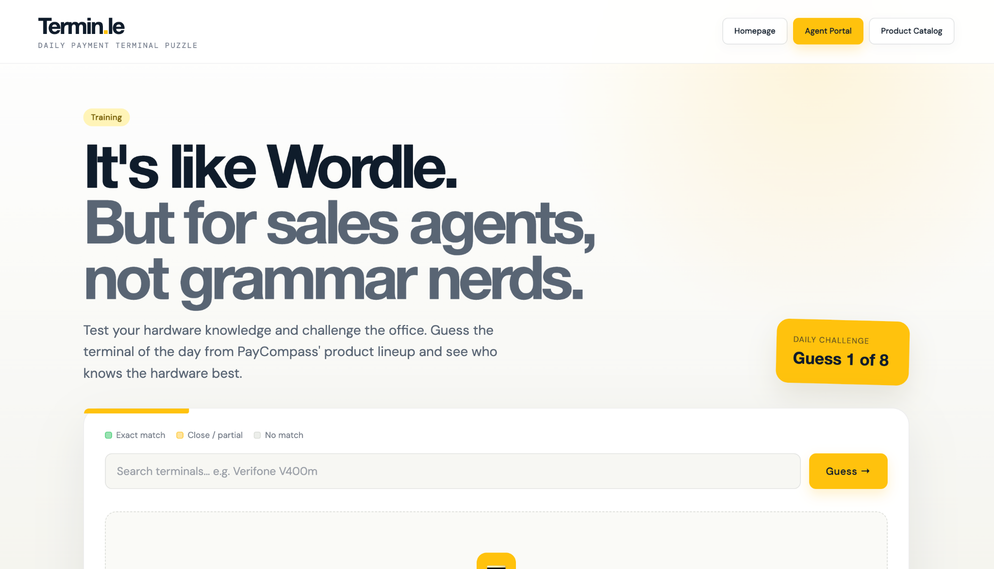 Termin.le landing page prototype